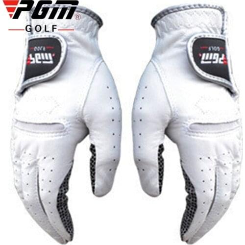 Mens Golf Leather Gloves Left And Right Hand Pure Sheepskin Mittens With Anti-Slip Granules Wear Single Sports Gloves D0011