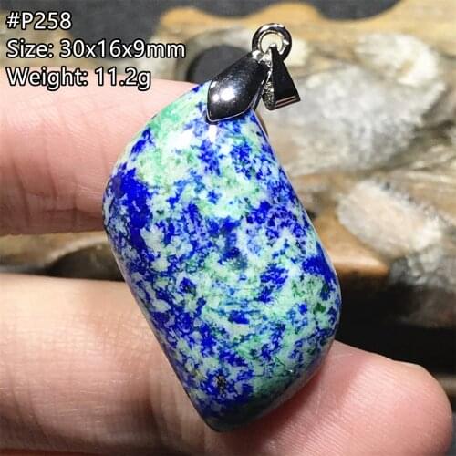 Natural Azulite Malachite Lapis Lazuli Pendant Jewelry For Women Men Green Blue Crystal 925 Silver Stone 26x16x8mm Beads AAAAA