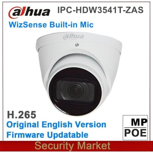 Original Dahua English IPC-HDW3541T-ZAS 5MP IR POE Vari-focal Eyeball WizSense Network Camera
