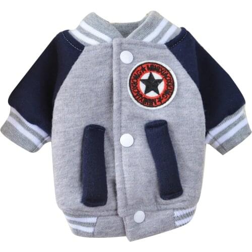 Autumn Winter Puppy Dog Jacket Coat Warm Pet Sportwear Dog Clothes Doggie Korean Baseball Jersey for Small Dogs Cats