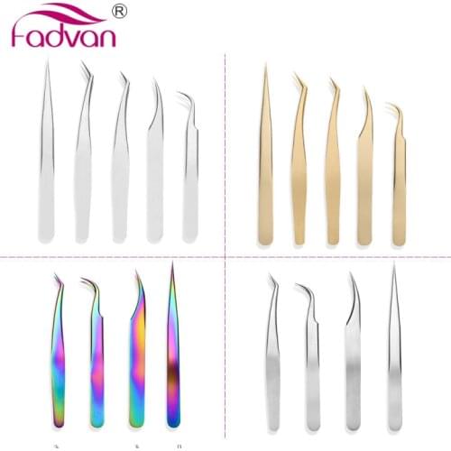 TOP Quality Stainless Steel Tweezers Rainbow Colorful Gold Straight Bend ESD Multifunction Eyelash Tweezers For Nail Sewing DIY