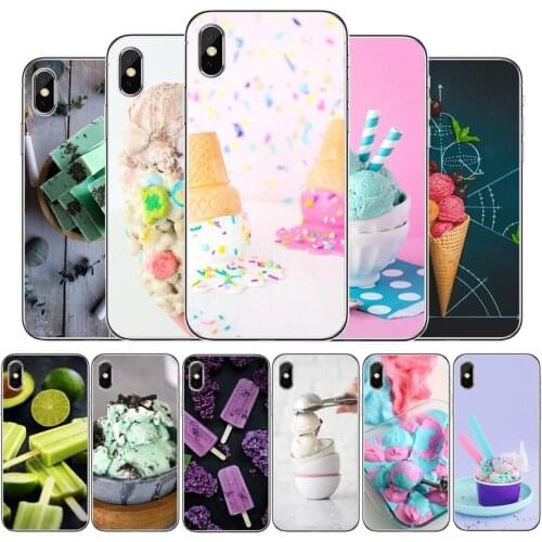 Candy colors ice cream Transparent phone case For iphone 1211Pro Max 11 XR XS Max X 8 7 6 6S Plus 5 5S SE 2020 Back Cover Shell