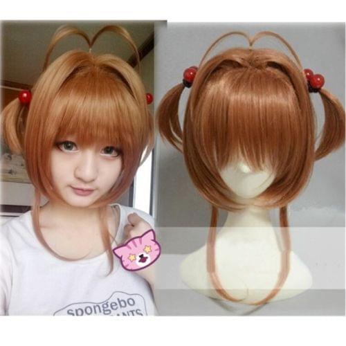 Sakura Kinomoto Hair Anime Card Captors Sakura Cosplay Costume Headwear Halloween Costumes Hair + Red Balls Hairbands
