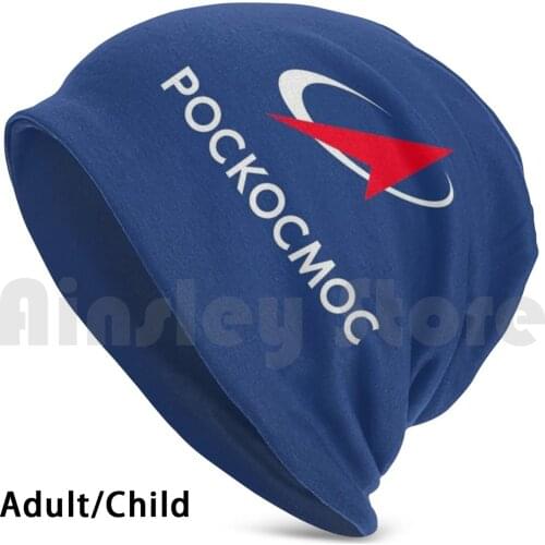 Pockocmoc Russian Space Program Logo Beanies Knit Hat Hip Hop Roscosmos Space Space Agency Insignia Logo