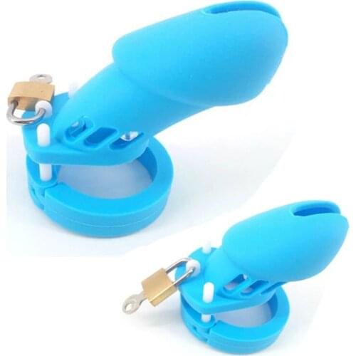 Blue Silicone CB6000 CB6000S Male Chastity Devices Soft Sex Toy Cock Ring Adult Sex Products Penis Sleeve Dildo Cock Cage G7-2-8