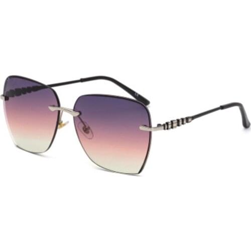 Gradient Punk Vintage Shades 2020 Rimless Sunglasses Womens Luxury