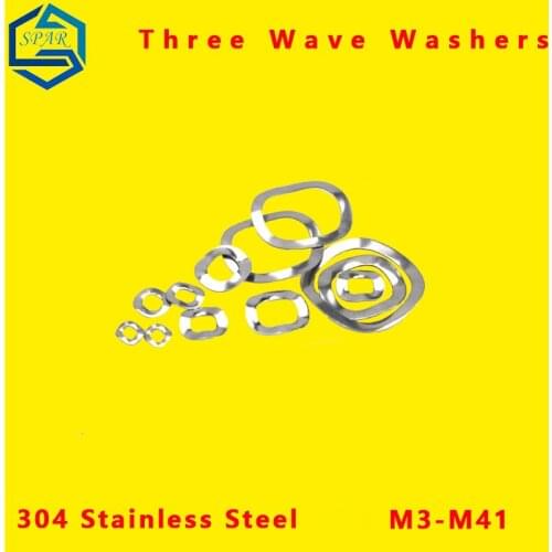 Spring Wave Washer Three Wave Crest Wave Type Gasket Wave Washer Spring Washer Wave Washers 304 Stainless Steel GB M3-M41