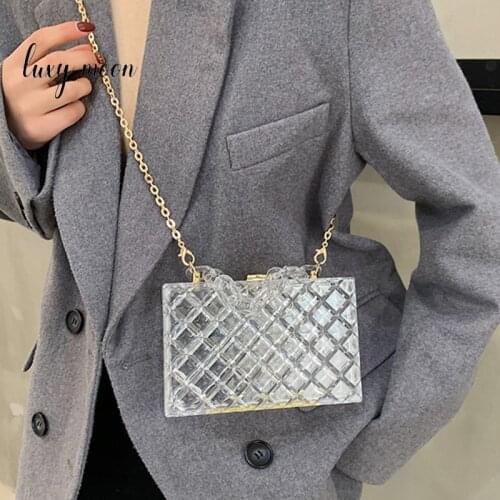 Womens Bag Luxury Designer Handbag Chains Shoulder Bags Fashion Acrylic Transparen Clutch Bag for Women Evening ZD2161