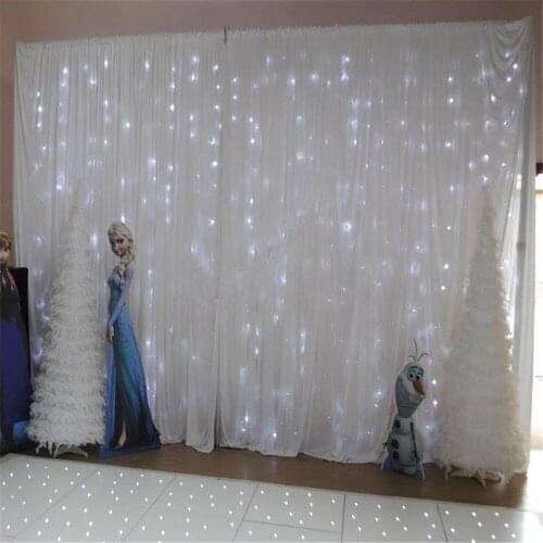 10ft*30ft Wedding backdrop curtain 3 x 6 meter cheap luxury wedding backdrop with white fairy curtain free shipping