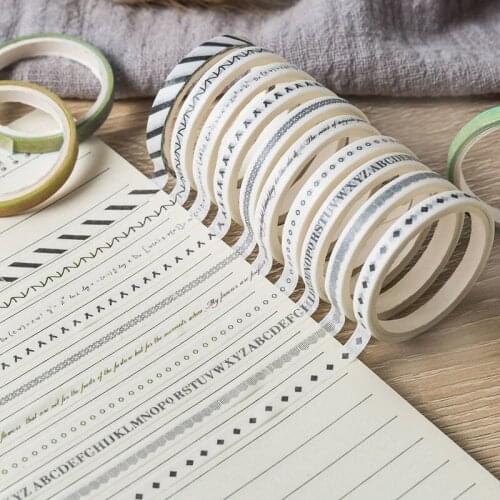10pcs/set Cute Basic color Washi Tape Scrapbook DIY Masking Tape School Stationery Store Journal supplies