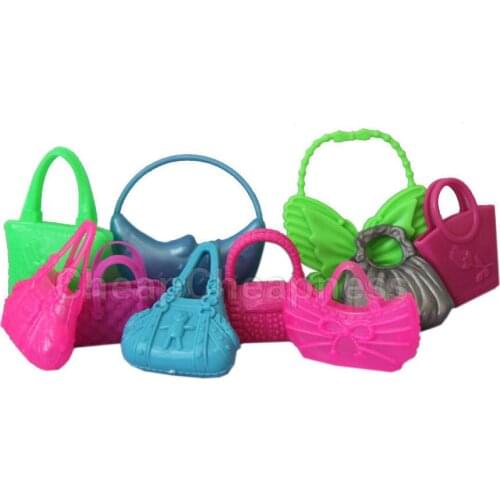 10Pcs Kawaii Mini Bags for Dolls Accessories Mix Bag Jewelries Shaped Kids Toys Lovely Students Gift Parts for Doll