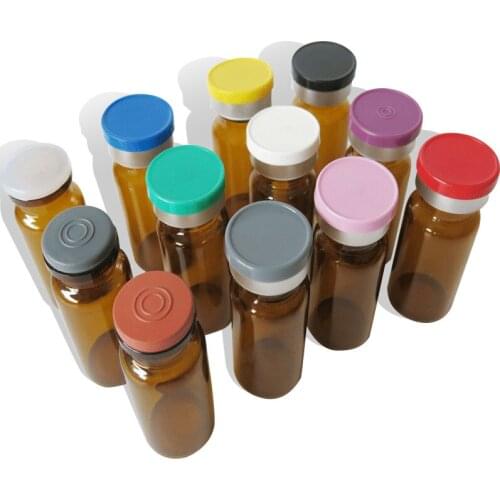 500 x 10ml Clear Amber Injection Glass Vial with Plastic-Aluminium Cap1/3oz Transparent Glass Bottle 10cc Glass Containers