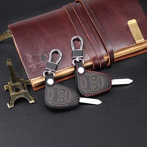 Car styling for Jeep Chrysler 300 PT Cruiser Leather Key Holder Sebring Dodge Sport Nitro Jeep Wrangler Compass 2 button