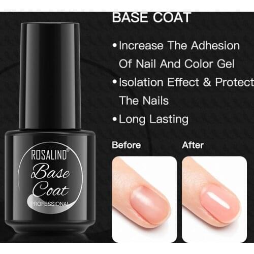 ROSALIND 7ML Base Coat Gel Nail Polish UV Gel Hybrid Varnishes Soak Off Gel Lacquer For Nail Art Design Manicure Semi Permanent