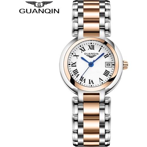 GUANQIN Women watch Elegant dress luxury Pearl dial waterproof watch Montre Femme ladies fashion quartz watch Relogio Feminino