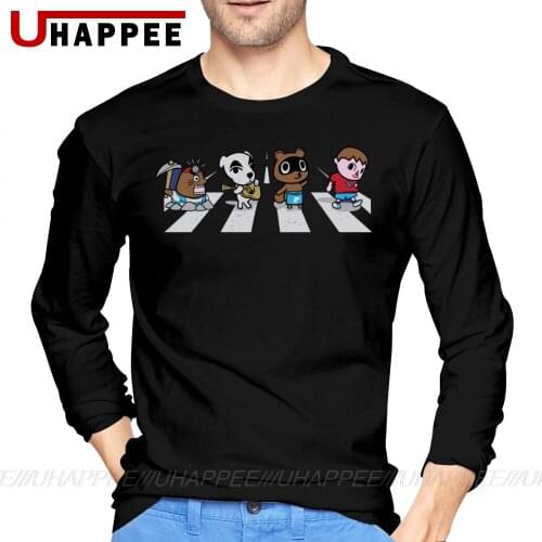 Men Animals Crossing Crewneck Custom Print Long Sleeve Big Size Undershirt Punk T-shirt For Men Halloween Gift