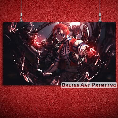 Canvas Anime akaza Demon Slayer Pictures Home Decoration Paintings Poster HD Prints Wall Art Modular Living Room Framed