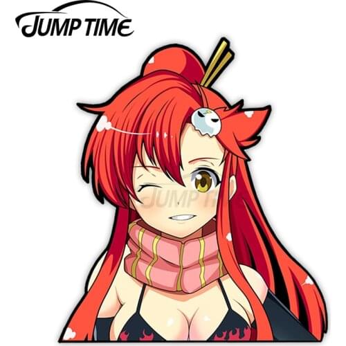 JumpTime 13 x 9.8 cm Peeker Yoko Die Cut Car Stickers Vinyl Anime Graphics Scratch-proof Decoration Waterproof 3D Trunk Decal