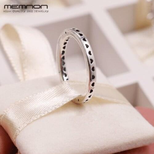 Memnon New autumn collection hearts around ring 925 sterling silver love rings for women anillos with rose & gold color jewelry