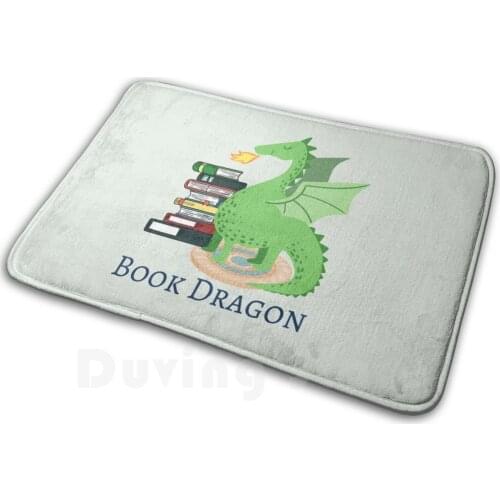 Dragon , Not Worm Carpet Mat Rug Cushion Soft Non - Slip Smug Books Bookish Dragon Hoard Hoarder Read Reader Reading