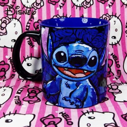 Disney mug, cartoon Stitch cute ceramic mug, heat resistant large capacity coffee mug milk mug drinking mug