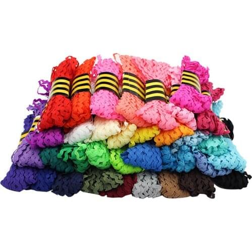 15Yard/Roll 5mm Multi Colors Terylene Ribbon Ric Rac Zig Zag Lace Trimming Ribbon Patchwork DIY Craft Party Wedding Decoration