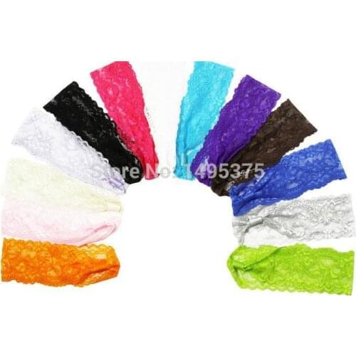600pcs/lot hotsell Women Stretch lace Headband Bandana Headwear lace head band/headband