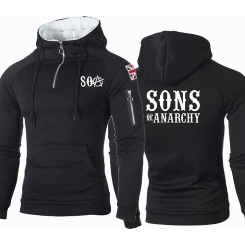 2021NEW Men Hoodies SOA Sons of anarchy the child Spring Autumn Fashion SONS Zipper Hoodies Male Casual Long Sleeve Hoody