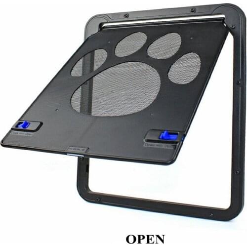 New Cat Flap Door With Lock Security Flap Door For Kitten Puppy Pets Plastic Animal Small Cat Dog Gate Door Kit Pet Supplies