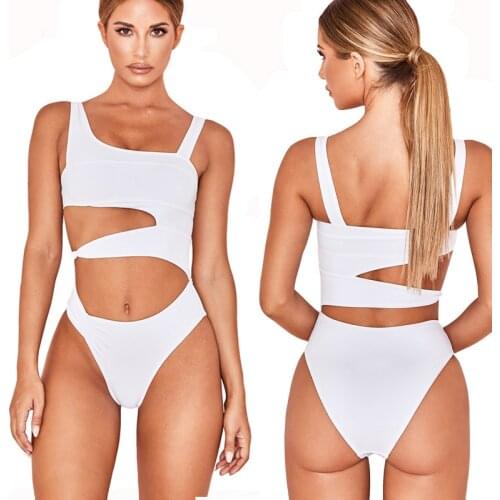 2021 Women New Sexy Black One Piece Swimsuit Women Cut Out Swimwear Push Up Monokini Bathing Suits Beach Wear Swimming Suit