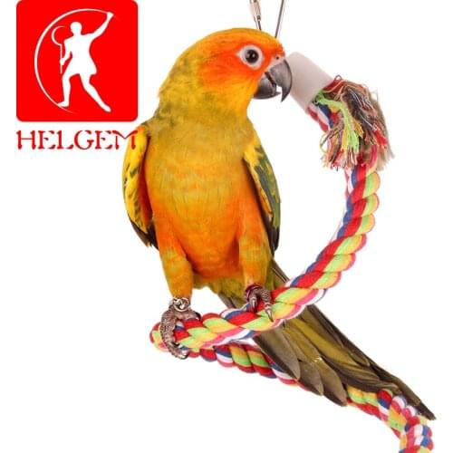 New Long Parrot Bird Toys Pet Bird Parrot Standing Rope Cage Decoration Climbing Toys Rope Bell