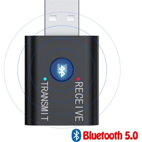 New Bluetooth-compatible 5.0 Stereo Audio TX RX 2 In1 Receiver Transmitter AUX USB 3.5mm Jack For TV PC Car Kit Wireless Adapter