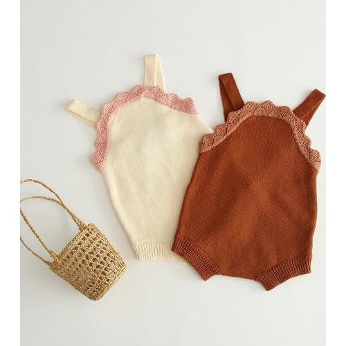 Autumn Baby Infant Knitted Wool Jumpsuit For Baby Girl Toddler Cute Versatile Straps Romper Overalls Kids Winter Clothes Roupas