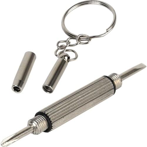 NICEYARD DIYWORK Alloy Practical 4 In 1Screwdriver Mini Watch Glasses Repair Tool Phillips and Slotted Screwdriver Combination
