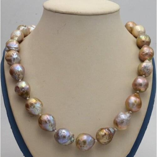 Reborn Baroque Edison Pearl Knot Jewelry Necklac AA Natural