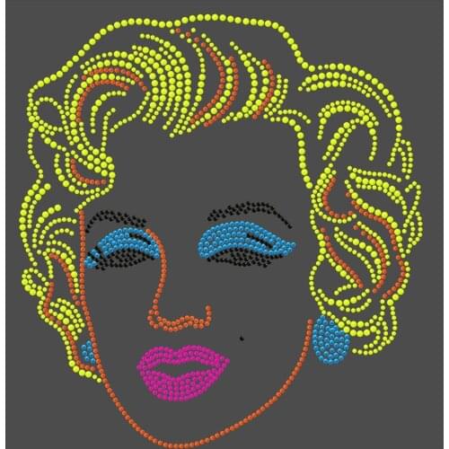 DIY Marilyn Monroe Hot Fix Motif Rhinestone Iron on Patches Applique Motif Transfer iron on transfers motif hot fix rhinestone