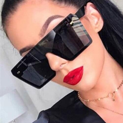 Classic Vintage Oversized Sunglasses Women Brand Designer Mirror Plastic Male Sun Glasses Retro Fashion Big Frame Square Oculos