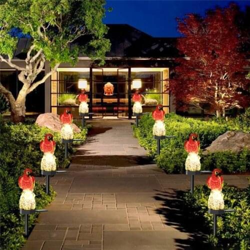 Porch Lawn Lamp Solar Light Waterproof Fence Light for Garden Decor Outdoors LED Parrot Lamp Solar Power Panel Bulbs Decor 5Z
