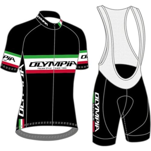 OLYMPIA Cycling Suit Shirts bicycle jersey Sets Mens Custom Bike Clothing Ropa Ciclismo Gel pad Bib Shorts Kits Equipacion Sets