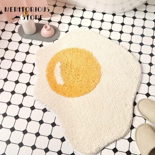 Egg Bathroom Rug Funny Entrance Carpet Area Rugs Kitchen Rug Bedroom Floor Mats Nordic Welcome Doormat Chic Room Decor Bathmat
