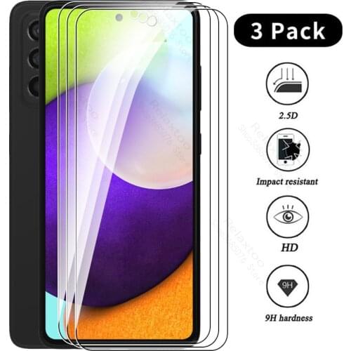 3PCS Protective Glass For Samsung Galaxy A52 Screen Tempered Glass for samsung a52 a 52 52a Protector on 6.5" Safety film cover