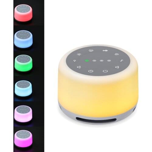 White Noise Sound Machine with 7 colors Mood Light Natural Sounds & Music Playback Memory & Timing Sleep Therapy for Baby Adults