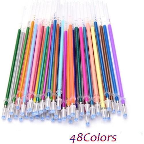 12pcs/lot Multi Color Rainbow Refill Highlighters Gel Pen Ball Point Pen Students Painting Graffiti Fluorescent Refill M0313
