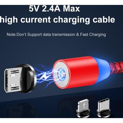 1M/2M Magnetic Micro USB Cable 3A For iPhone12 Pro 7 8 Mobile Phone Accessories USB Type C Cable Magnetic Charging USB C Cables
