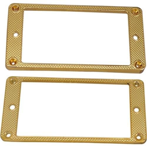 2x Guitar Curved Humbucker Pickup Mounting Rings Frame Music Parts Gold