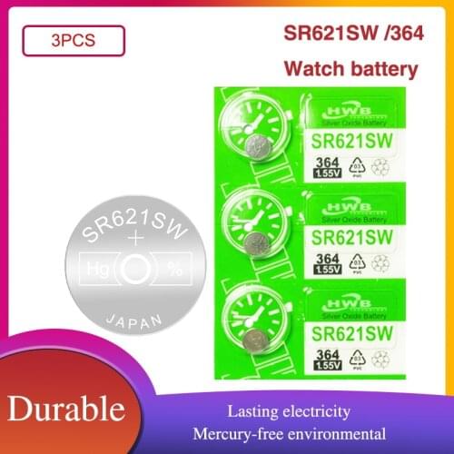 3Pc Maxell 621 Watch Battery AG1 LR621 sr621sw 364A 1.5V LR60 Silver Oxide Button Cell Battery For Watch Electronic Calculator