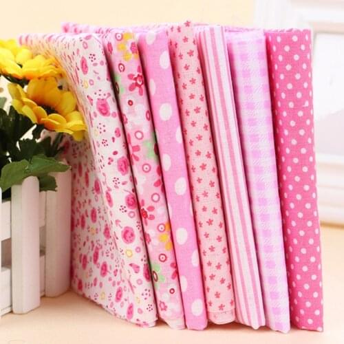 7Pcs Patchwork Fabric Bundle 100% Cotton Flower Printed Cloth Sewing Patches for Quilting Sheet 50x50cm Random Color
