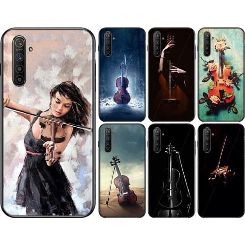 Love Elegant Violin Silicone Cover For OPPO Reno 4 3 Pro 10X Zoom 2 Z F Realme ACE C2 X2 Pro 5G Phone Case