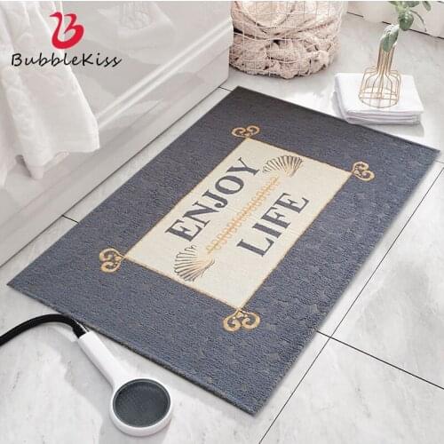 Bubble Kiss Cashmere Bathroom Floor Mat Geometric Pattern Anti-slip Carpet Home Decor Absorbent Doormat Soft Bedside Long Rugs