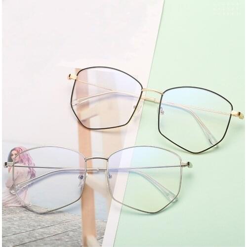 Oversized Men Women Polygon Full-rim Ultralight Eyeglasses Frame Can Custom Made with Myopic -1 To-6 and Presbyoic +1 to +4